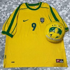 Maglia Calcio Brasile Vintage 1998 Ronaldo #9# Taglia XL + Pallone Nike 