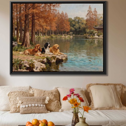 Dipinto olio golden - olio, retriever