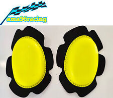 SAPONETTE KNEE SLIDER TUTA MOTO PISTA RACING GIALLO FLUO X TUTA DAINESE NOVITA'!