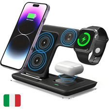 Stazione Ricarica Wireless 3 in 1 Telefono Cuffie Orologio Portatile Universale