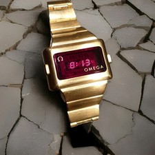 OMEGA TIME COMPUTER LED VINTAGE OMEGA 1601 TC2 Gold 