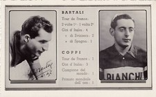 Ciclismo/Cyclisme Cartolina F. COPPI-BARTALI sq. Bianchi-Legnano anni '40 orig.