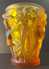 Lalique Amber Bacchantes Vase
