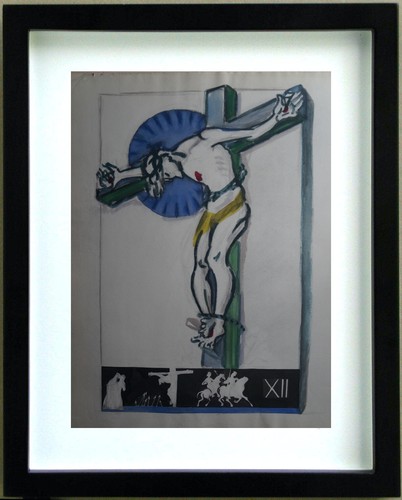 Dessin gouache christ sur la - dessin,