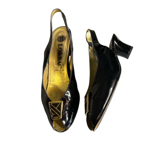 Sandali lorbac nero oro pelle - lorbac,