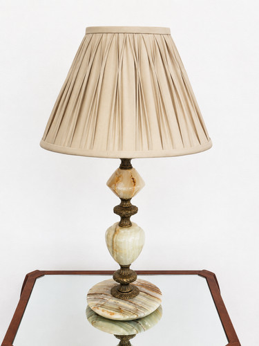 Vintage marble onyx table lamp - vintage,