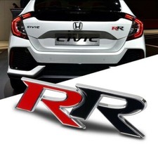 RR MUGEN Logo In Metallo 3d Rosso Emblema Badge Honda Civic sport+ Type R JDM 