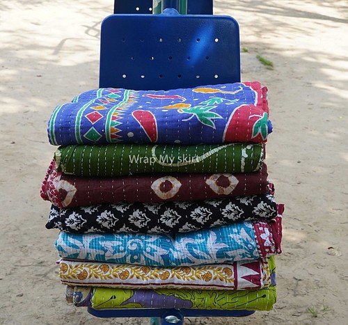 Trapunta indiana vintage sari