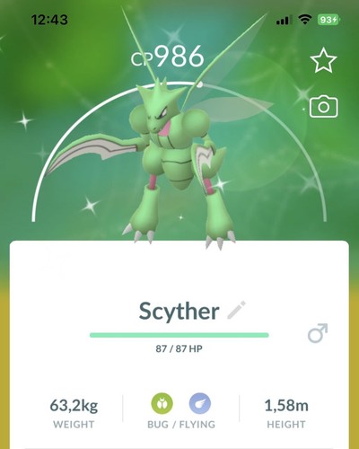 Shiny scyther pokemon gen1 - scyther, go