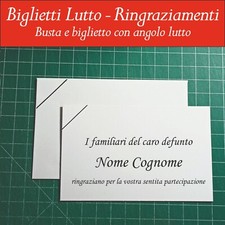 100 BIGLIETTI LUTTO RINGRAZIAMENTO + BUSTA -  STAMPA PERSONALIZZATA - IN OFFERTA