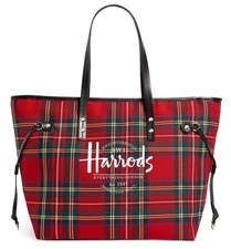 Borsa a tracolla Harrods Southbank Royal Stewart con zip nuova con etichetta 