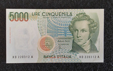 Banconota Lire 5000 Bellini