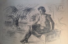 Disegno Antico.Tamburrini Amerigo (1901-1966),carboncino su cartoncino,cm 53x82
