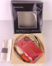 international 333h radio portatile anni 80, rossa, nuova con scatola