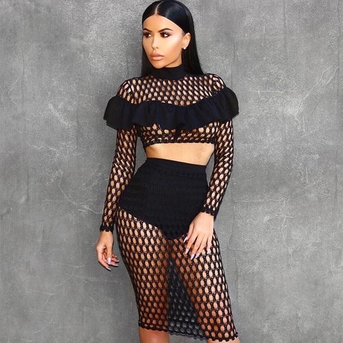 Abito ricamato top gonna - , rete
