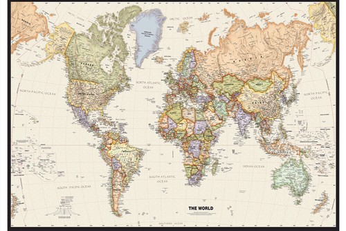 Poster stampa mappa del mondo - del,