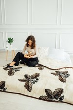 Coperta in pelliccia di montone naturale | Lancio lana | Arredamento casa rustico accogliente