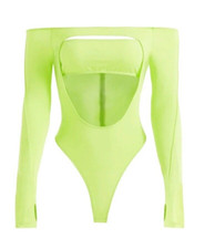 Tuta Mugler X H&M donna verde acido con taglio US XS EUR 34