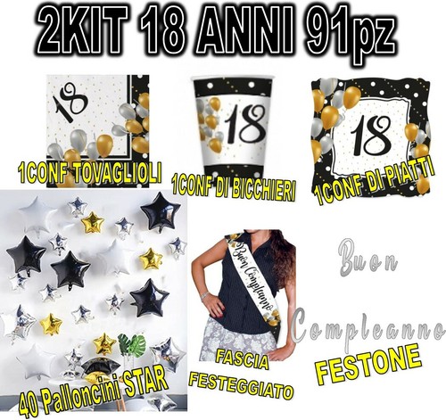Anni kit piatti palloncini - anni,