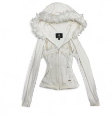 Giacca bianca con - zip, e