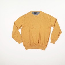 NILS SUNDSTRÖM Herren Pullover Gr. XL /54 senfgelb Strick Pulli Langarm Rundhals