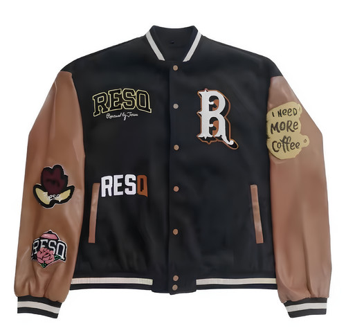 Giacca nera varsity con - varsity,