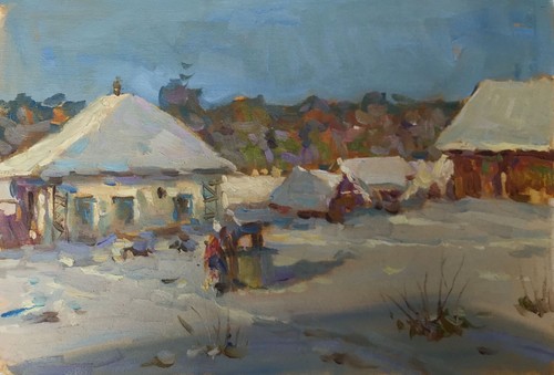 Dipinto olio mattina pittore