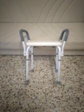 sedia per doccia con braccioli. Regolabile in altezza. 150 kg. Colore bianco
