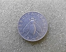 Moneta Rara 2 Lire Italiane del 1954 spiga e ape