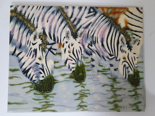 Quadro zebre piastrella - zebre,