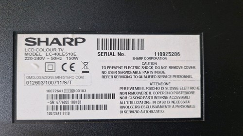 Ricambi sharp 510 e - ricambi, 40