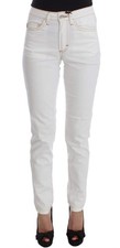 Jeans Cavalli bianco misto cotone slim fit