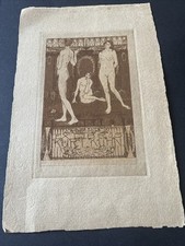 Ex Libris incisione di hasenohr curt hoelloff1889-1987 per Kurt Kuhn.