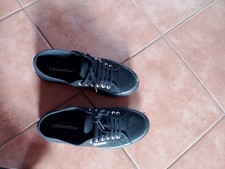 superga donna 41,5 nere usate un paio di volte,scarpe basse,da passeggio di tela