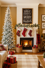 Albero di Natale Slim Innevato Pino Silvestre 210cm con Sistema Ombrello