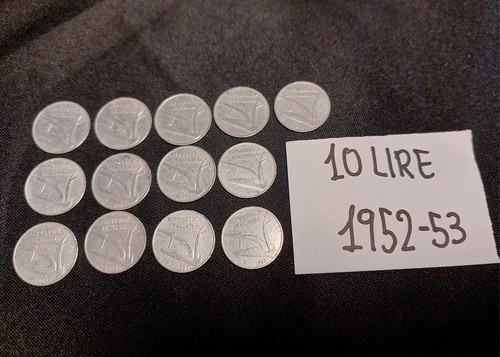 Monete lire del 1952 - da, 10