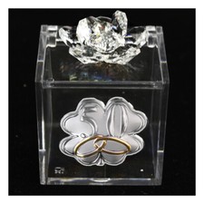 31863-trasparente Bomboniere Scatolina fiore cristallo 50 Anniversario Nozze