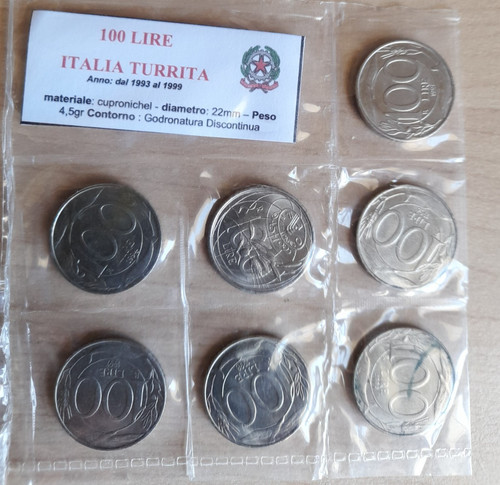 100 lire italia turrita - italia, in