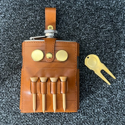 Golfers tan hip flask - golfers,