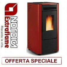 STUFA A PELLET NORDICA EXTRAFLAME KETTY EVO 7 KW 180 MC COLORE BORDEAUX OFFERTA