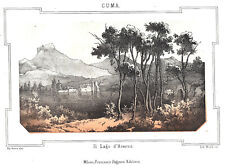 ITALIA NAPOLI LAGO DI AVERNO "Il lago d'Averno" 1857 N. Tommaseo ORIGINALE ANTICO