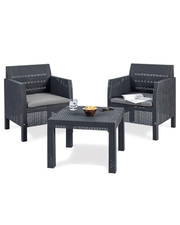 Set da Giardino in Rattan " Matilde " - 2 Poltrone + Tavolo Colore Ant