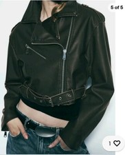 GIACCA BIKER EFFETTO CROPPED