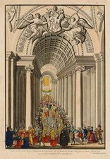 Stampa antica Veduta della Scala Reggia Vaticana ...........Scala Regia Vaticano