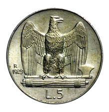 Italia 5 lire 1929 * Aquilino