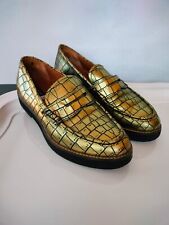 Fratelli Rossetti mocassini dorati stampa cocco