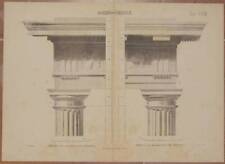 LITOGRAFIA ARCHITETTURA ORDINE DORICO DENTELLI MODIGLIONI VIGNOLA ARCHITECT 1890