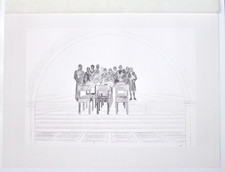 Mario Ceroli Ex gruppo di famiglia Litografia formato 52 x 37 cm. Seat 1984