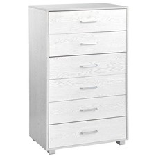 WeHome Mobile Cassettiera in Legno 6 Cassetti con Guide in Metallo Misure 68 x