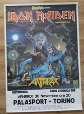 IRON MAIDEN MANIFESTO ORIGINALE CONCERTO TORINO Annullato 30/11/1990 70X100CM 